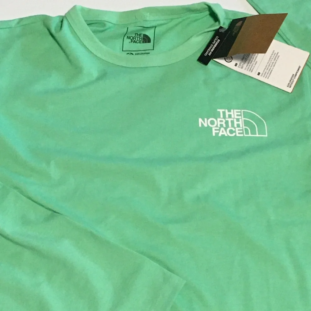The North Face Long-Sleeve (L/S) Trail Tee T-Shirt Mens Sz S 50/50 Green NEW NWT - Picture 2 of 10